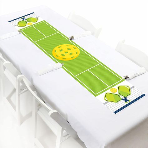 Add a sporty touch to your birthday or celebration with the 'Let’s Rally - Pickleball' Paper Table Runner! Measuring 12 x 60 inches, this table runner is adorned with playful pickleball-themed designs, perfect for adding a vibrant and fun element to your party decor. Sports Party Decorations, Paper Table Runner, Easy Party Decorations, Retirement Party Decorations, Retirement Celebration, Paper Table, Retirement Party, Retirement Parties, Gift Table