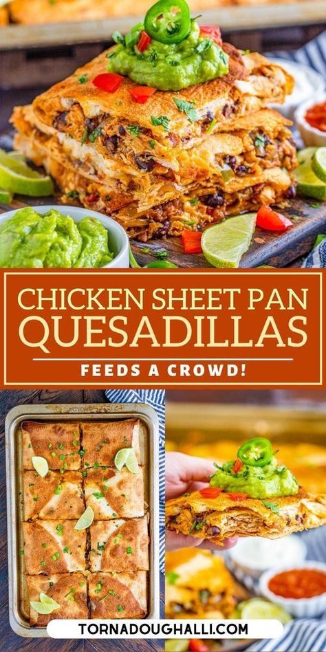 Sheet Pan Quesadillas, Chicken Sheet Pan, Sheet Pan Meals Chicken, Chicken Quesadilla Recipe, Pan Chicken Fajitas, Sheet Pan Dinners Recipes, Quesadilla Recipes, Pan Recipes, Sheet Pan Dinners