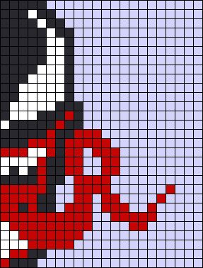 Venom Alpha Pattern, Deadpool Alpha Pattern, Spiderman Alpha Pattern, Pixel Art Paper, Spiderman Pixel Art, Patchwork Jumper, Grid Patterns, Graph Paper Drawings, Graph Crochet