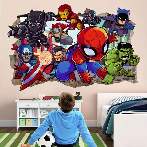 PRICES MAY VARY. Transform your boys' bedroom into a superhero paradise with our vibrant superhero wall decals. Effortlessly apply and reposition our removable wall stickers, making decorating a breeze. Crafted from high-quality vinyl, our superhero wall decals are long-lasting and leave no residue when disassembled. Inspire your kids' imagination with our superhero wall decor, creating an immersive and personalized space. From bedrooms to bathrooms, our superhero-themed decals and decor are per Superhero Wall Stickers, Superhero Wall Decor, Superhero Wall Decals, Boys Wall Stickers, Superhero Spiderman, Superhero Bedroom, Removable Vinyl Wall Decals, Superhero Wall, Superhero Room