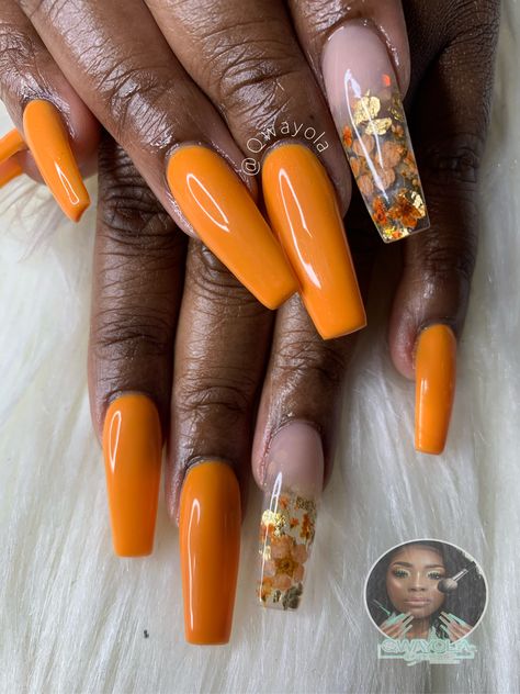 Orange Fingernails, Orange And Silver Nails, Nails Opi Gel, Nails Encapsulated, Orange And Silver, Encapsulated Nails, Orange Nail, Nails Summer Nails, Nails Opi