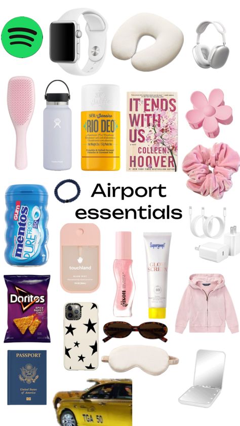 #airport#essentials#travel#fyp Airport Purse Essentials, What To Pack For The Airport, Airport Travel Bag Essentials, What To Put In Travel Bag, What’s In My Airport Bag, Plane Essentials Long Flights, What To Pack For A Plane, Airport Tote Bag Essentials, Traveling Tips Packing