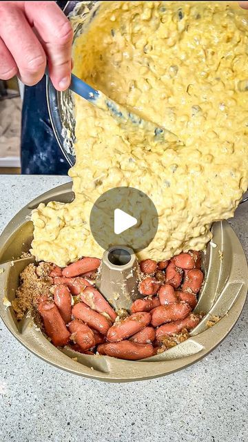 Food Dudes | Learned this recipe from a Real cowboy 🤠 in Texas | Instagram Dinner Recipes With Hot Dogs, Recipes For Little Smokies, Cowboy Appetizers, Recipes With Little Smokies, Cowboy Cornbread Recipe, Cowboy Chow, Cowboy Party Food, Cornbread Casseroles, Potluck Food Ideas