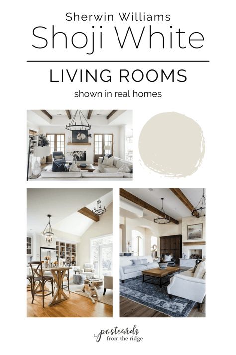 Best Trim Color With Shoji White, Shoji White Living Room, Sherwin Williams Shoji White, Accessible Beige Sherwin Williams, Paint House, Country Property, Trim Paint Color, Sherwin Williams White, Family Room Paint