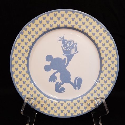 Disney Chef Mickey Mouse Silhouette Stoneware Dessert Salad Plate  #Disney Mickey Mouse Plates, Mickey Mouse Gloves, Background Disney, Mickey Mouse Sketch, Chef Mickey, Mickey Mouse Silhouette, Mickey Silhouette, Mouse Silhouette, Disney Silhouettes