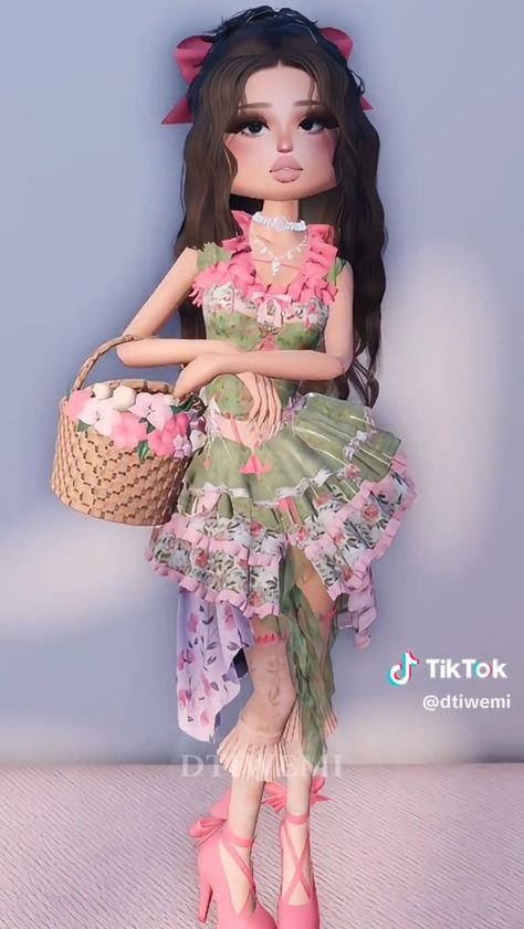 Dti Outfits Ideas Theme Spring, Dti Florals Outfit Idea, Dti Theme Spring, Florals Dti Outfit, Dress To Impress Theme Florals, Dti Spring Break Outfit Ideas, Spring Dress To Impress Outfit, Dress To Impress Spring Theme, Spring Dti Outfit