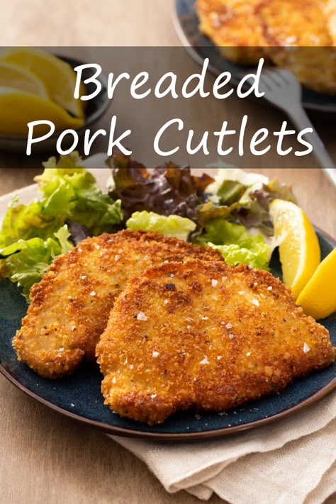 Baked Pork Cutlets, Bistro Food Ideas, Pork Cutlets Recipe, Pork Tenderloin With Potatoes, Breaded Pork Cutlets, Honey Dijon Sauce, Breaded Pork Tenderloin, Baked Pork Loin, Pork Patties