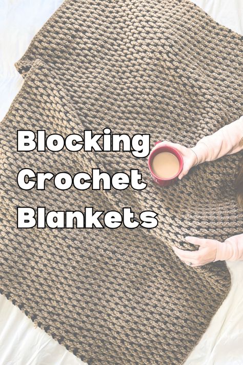 3 Easy Ways on How to Block Large Crochet Blanket Projects - Life + Yarn Blocking Crochet, Large Crochet Blanket, Beginner Crochet Patterns, Wavy Crochet, Crochet Blanket Edging, Crochet For Beginners Blanket, Crochet Tips, Crochet Blocks, Crochet Wool