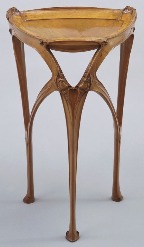 Hector Guimard. Side Table. c. 1904-07. Pear wood. 29 7/8 x 20 1/2 x 17 7/8" (75.9 x 52.1 x 45.4 cm) (without slide extended). Gift of Madame Hector Guimard. 313.1949. Architecture and Design Hector Guimard, Architecture Art Nouveau, 1920 Art, Art Nouveau Interior, Design Art Nouveau, Art Nouveau Furniture, Motif Art Deco, Casa Country, Pear Wood