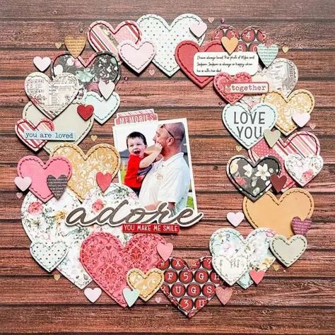 12 Valentine’s Day Scrapbook Layout Ideas – Scrap Booking Scrapbook Last Page Ideas, Scrapbook Layout Using Scraps, Double Scrapbook Page Layouts, Love Scrapbook Layouts, May Scrapbook Ideas, Scrap Pages Ideas, Scrapbooking Pages Layouts, Scrapbook Ideas Family, Baby Scrapbook Ideas