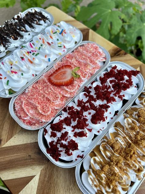 Mini Loaf Pan Desserts | Oreo, funfetti, strawberry shortcake, red velvet and cookie butter 🩷🫶🏻 | Facebook Mini Loaf Ideas, Cookie Butter Mini Loaf Cakes, Mini Loaf Pan Cake Ideas, Mini Loaf Desserts, Christmas Mini Loaf Cakes Ideas, Mini Loaf Cake Recipes, Mini Pan Cakes, Mini Loaf Pan Cakes Recipes, Mini Loaf Pan Desserts