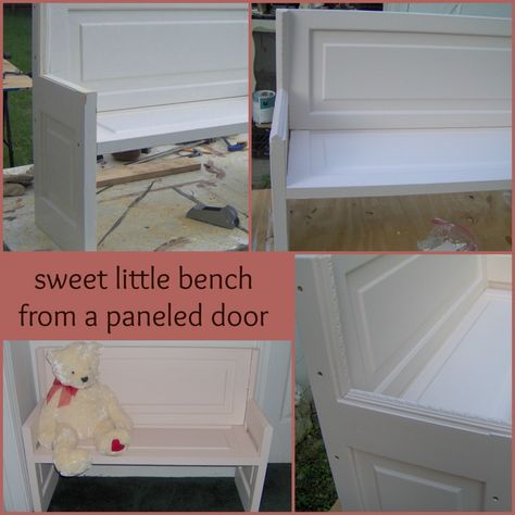 sweet little bench made from two narrow bi-folding doors from MyRepurposedLife Repurposed Diy Projects, Repurposed Doors, Door Repurposed, Home Depot Projects, Old Door Projects, Making A Bench, Bifold Door, Doors Repurposed, Doors Interior Modern