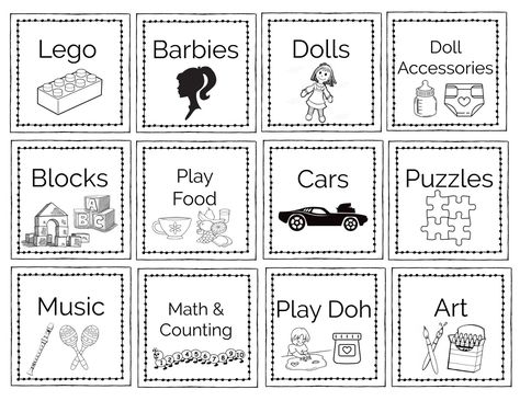 Our Playroom Organized + Free Printable Storage Labels Printable, Toy Bin Labels, Ikea Baby, Toy Labels, Modern Playroom, Diy Playroom, Printable Toys, Toy Bin, Bin Labels