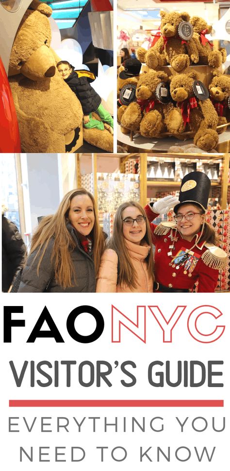 Everything You Need To Know About The New FAO Schwarz Located At Rockefeller Plaza In NYC #NYC #travel Macys Santaland Nyc, Fao Schwarz Nyc, Fao Schwarz Christmas, The Plaza Nyc, Rockefeller Plaza, Nyc Travel Guide, York Christmas, City Christmas, New York City Vacation