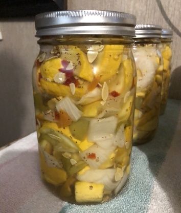 Pickled Yellow Squash | Genius Kitchen Yellow Squash Relish Recipe, Pickled Yellow Squash, Squash Relish Canning Recipe, Canning Yellow Squash, Pickled Squash Recipe, Squash Relish Recipe, Squash Relish, Canning Squash, Yellow Squash Recipe