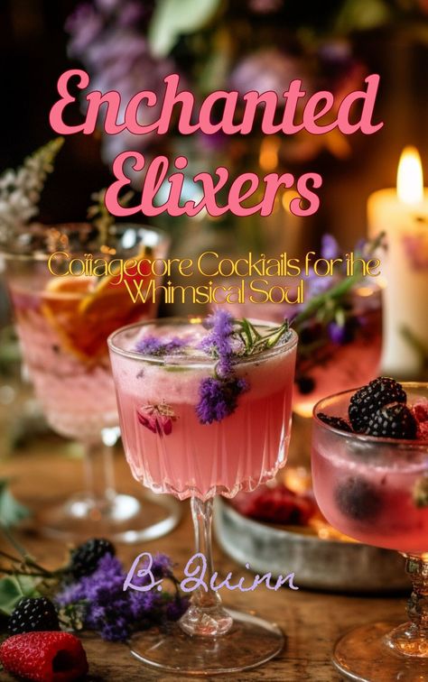 Kindle Woodland Mocktails, Enchanted Forest Drink Ideas, Fairy Themed Drinks, Cottage Core Cocktails, Enchanted Forest Bachelorette Party, Enchanted Forest Cocktails, Enchanted Forest Theme Drinks, Fairy Party Drinks, Fairytale Drinks