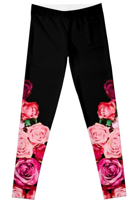 Watercolour Roses Legging Rose Leggings, Hand Drawn Pattern, Lularoe Leggings, Best Leggings, Yoga Shorts, Leggings Design, Watercolor Rose, Rose Design, Pajama Pants