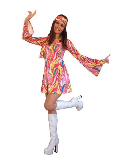 60s Fancy Dress, Hippy Fancy Dress, 70s Fancy Dress, Flower Power Dress, Flower Power Hippie, Ladies Fancy Dress, 70’s Style, Womens Fancy Dress, Fancy Dress Costume