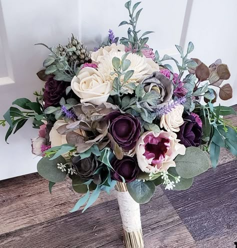 Purple and grey sola bouquet spring bouquet sola wood | Etsy Wooden Flower Bouquet, Spring Flower Bouquet, Purple Bridal Bouquet, Wood Flower Bouquet, Blush Bouquet, Purple Bouquet, Corsage Wedding, Spring Bouquet, Theme Color