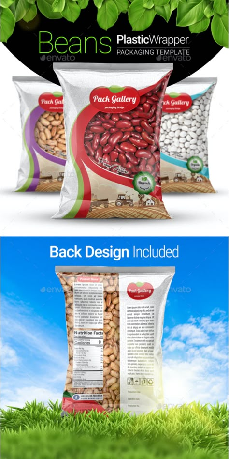 Plastic Packaging Design, Chip Packaging, Beans Beans, Packaging Snack, Rice Packaging, Food Logo Design Inspiration, Pinto Bean, Spices Packaging, Paper Bag Design