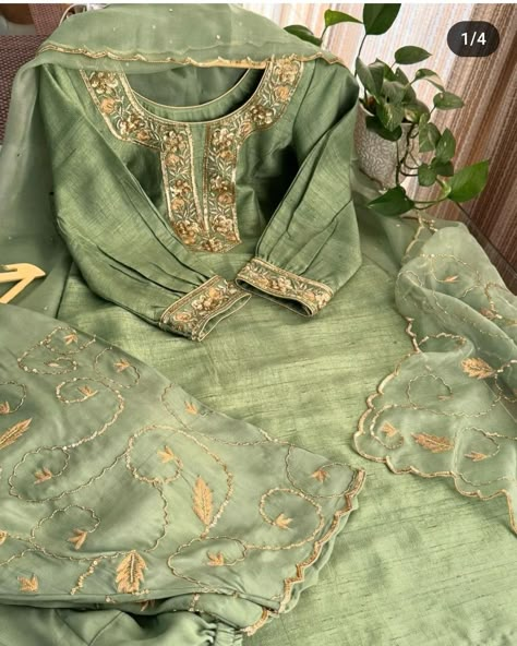 Suit Kadai Design, Pose In Suit, Kadai Design, Punjabi Wedding Suit, Designer Suits For Wedding, Fancy Suits, Fabric Colour Painting, Cotton Suit Designs, Boutique Suit