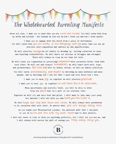 The Wholehearted Parenting Manifesto - Brené Brown Brené Brown, Brene Brown Quotes, Daring Greatly, Conscious Parenting, Mindful Parenting, Brene Brown, Meditation Quotes, Gentle Parenting, Change Quotes