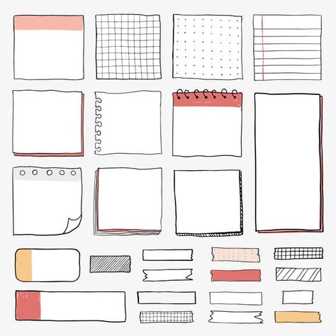 Blank reminder paper notes set | Free Vector #Freepik #freevector #frame #label #design #border Blank Reminder Paper Notes, Cute Infographic, Wrinkled Paper Background, Ideas Apuntes, Aesthetic Organization, Organization Notes, Penanda Buku, Paper Notes, Bullet Journal Banner