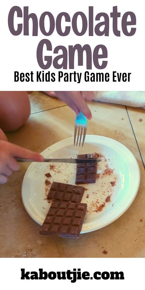 Chocolate Birthday Party Ideas, Chocolate Games Activities, Food Related Games, Chocolate Birthday Party Theme, Chocolate Birthday Theme, Willy Wonka Party Games, Kid Games For Birthday Party, Chocolate Activities For Kids, Chocolate Themed Birthday Party