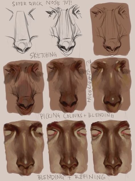 Nose Drawing, Arte Sketchbook, Digital Painting Tutorials, Anatomy Art, Art Poses, Drawing Tutorials, Art Tutorial, Art Tutorials Drawing, Sketchbook Art Inspiration