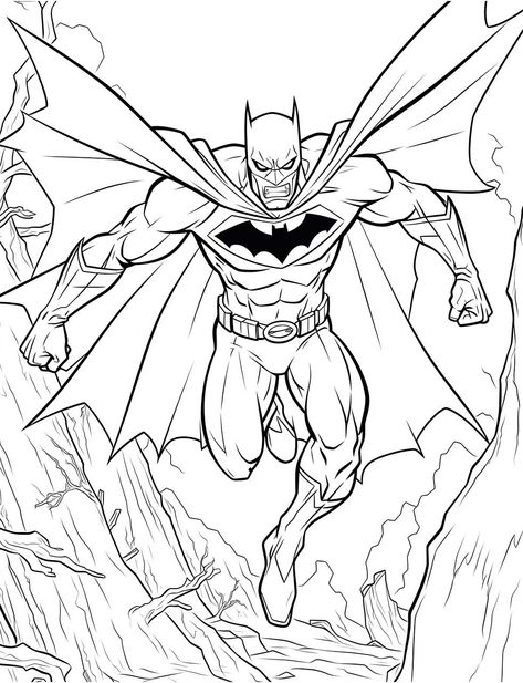 Line Art Character, Batman Coloring, Hulk Artwork, Batman Coloring Pages, Superhero Coloring Pages, Batman Drawing, Superhero Coloring, Justice Society Of America, Comic Book Artwork