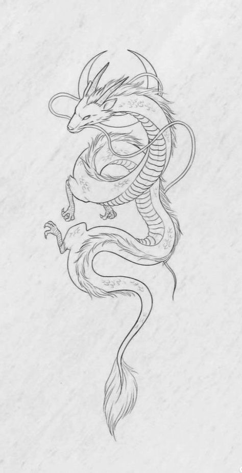 Dragon Tattoo Outline, Dragon Tattoo Back, Black Dragon Tattoo, Butterfly Tattoo Stencil, Rune Tattoo, Leo Tattoos, Kawaii Tattoo, Dragon Sketch, Greek Tattoos