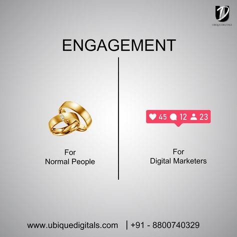 Engagement meaning for Normal people vs Digital Marketers ✅Social Media Management ✅Website Development ✅Influencer Marketing ✅Paid Marketing ✅Content Marketing ✅Search Engine Optimization ✅Graphic Design ✅Google Ads Visit: www.ubiquedigitals.com You can call us on : +91-8800740329 ✨ Follow for more tips, facts and honest social media & marketing talk. . . . . . #digitalmarketing #socialmedia #socialmediamarketing #digitalmedia #ubiquedigitals #marketingagency #Businessgrowth #growyourbus... Content For Social Media Marketing, Website Social Media Design, Creative Posts Social Media, Digital Agency Creative Ads, Digital Marketing Design Social Media, This Or That Design, Engaging Posts Social Media, Social Media Marketing Creative Ads, Social Media Marketing Ads