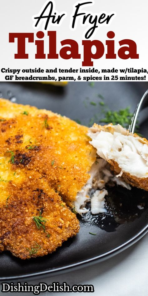 Gluten Free Breadcrumbs, Fried Tilapia Recipes, Air Fryer Tilapia, Fresh Tilapia, Fried Tilapia, Baked Tilapia, Gluten Free Bread Crumbs, Tilapia Recipes, Tapioca Flour