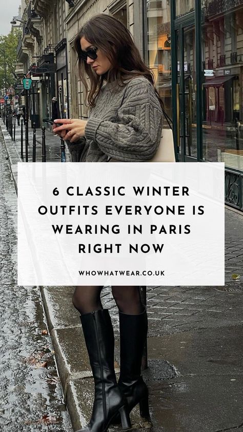 French women's style is among the most emulated and coveted fashion looks. Here are six classic French outfits for your wardrobe this winter. Classic Winter Outfits, French Outfits, Winter Date Outfits, Brunch Outfit Winter, Outfits Paris, Paris Winter, Breton Top, Casual Weekend Outfit, French Women Style