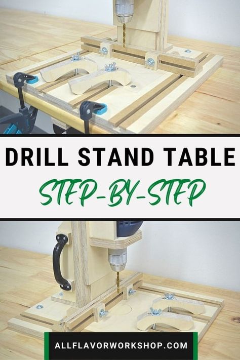 Diy Drill Press, Homemade Drill Press, Angle Grinder Stand, Table Drill, Drill Press Stand, Press Table, Grinder Stand, Outdoor Woodworking Projects, Drill Press Table