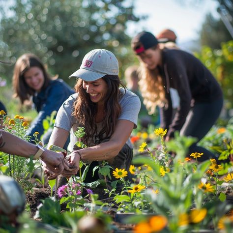 "Community #GardeningFun: Smiling people engaging in a #communitygardening activity, #plantingflowers on a #sunnyday #outdoors. #MakeArt #digitalphotography #download ➡️ Download and 📝 Prompt 👉 https://stockcake.com/i/community-gardening-fun_661340_914491" Happy Community, Nature Therapy, Smiling People, Garden Workshops, Ocean Girl, Fun Image, Community Gardening, Walking In Nature, Sunny Day