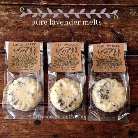 Soy Wax Flower Shaped Melt with Pure Lavender Essential Oil 🌿💜 https://crowsnestprimitiveshoppe.com/collections/scented-wax-melting-tarts/products/beeswax-flower-shaped-melt #crowsnestprimitiveshoppe #crowsnestprimitive Wax Melt Packaging Ideas, Wax Melts Packaging Ideas, Melts Recipes, Homemade Candle Recipes, Wax Melts Recipes, Wax Melts Packaging, Soy Melts, Wax Flower, Diy Lotion