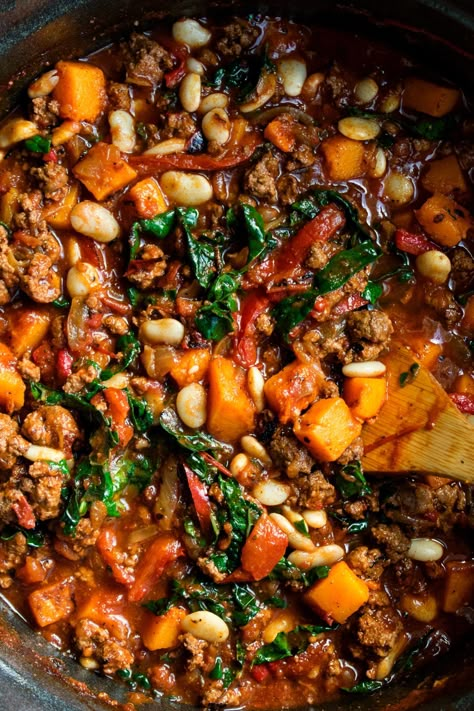 Chili With Butternut Squash, Lamb Chili, Butternut Squash Kale, The Original Dish, Butternut Squash Chili, Spiced Lamb, Dump Recipes, Canned Butter, Lamb Stew