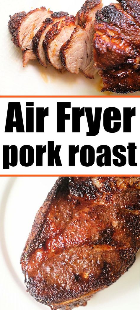 Air fryer pork roast with a dry rub turns out incredible! Tender perfectly cooked meat on the inside with a crispy sear on the outside. #porkroast #airfryerroast #airfryerporkroast Air Fryer Pork Roast, Boneless Pork Sirloin Roast, Sirloin Roast Recipes, Pork Sirloin Tip Roast, Air Fryer Roast, Pork Sirloin Roast, Easy Air Fryer Recipes, Air Fryer Pork, Pork Sirloin