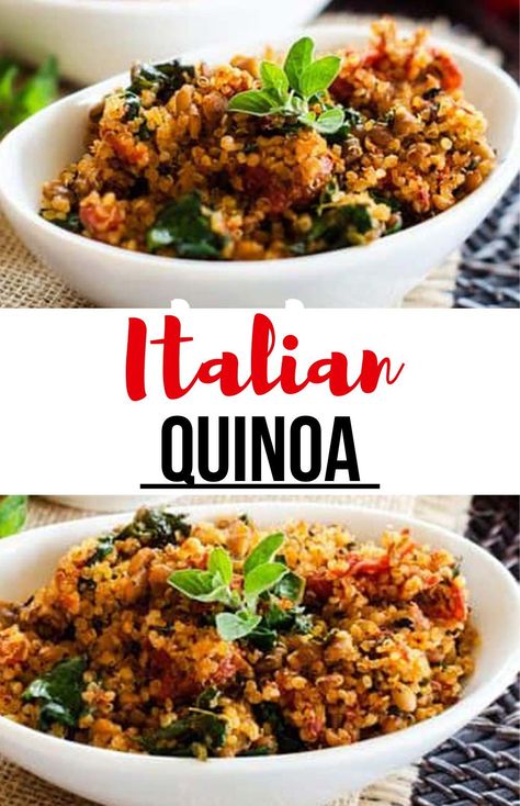 When you are looking for a simple meal that is sure to satisfy, don’t mix this Italian Quinoa. It is an easy one-dish meal that is made with just six ingredients. This simple dinner is one I turn to again and again. Italian Sausage And Quinoa Recipes, Easy Quinoa Recipes Dinners, Hamburger Quinoa Recipes, Italian Quinoa Recipes, Quinoa Dinner Recipes, Brown Rice And Quinoa Recipe, Italian Quinoa, Quinoa Side Dish, Quinoa Recipes Dinner