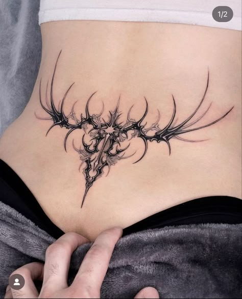 Goth Underboob Tattoo, Enchanted Tattoo, Big Tattoos, Stomach Tattoos Women, Grunge Tattoo, Mini Tattoo, Stomach Tattoos, Most Popular Tattoos, Tattoo Aftercare