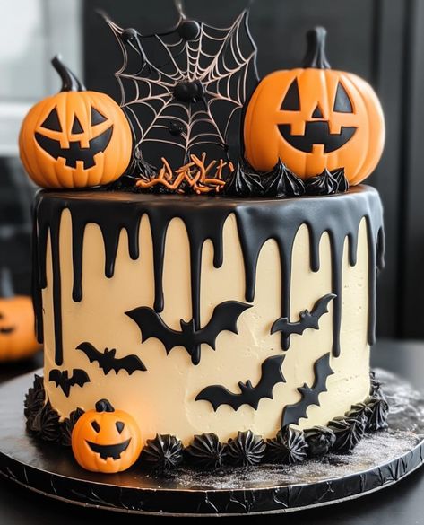 The History Of Halloween, History Of Halloween, Halloween History, Black Food Coloring, Orange Food Coloring, Caking It Up, Homemade Recipe, Drip Cake, Chocolate Cake Mixes