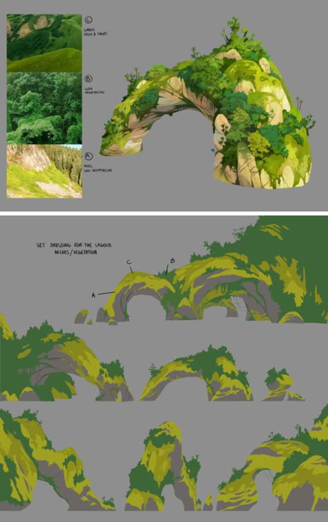 How To Digitally Paint Landscapes, Environmental Art Tutorial, Digital Art Nature Landscapes, Digital Environment Art, Digital Art Environment, Environment Study Reference, Environment Art Tutorial, Digital Landscape Tutorial, Background Study Reference