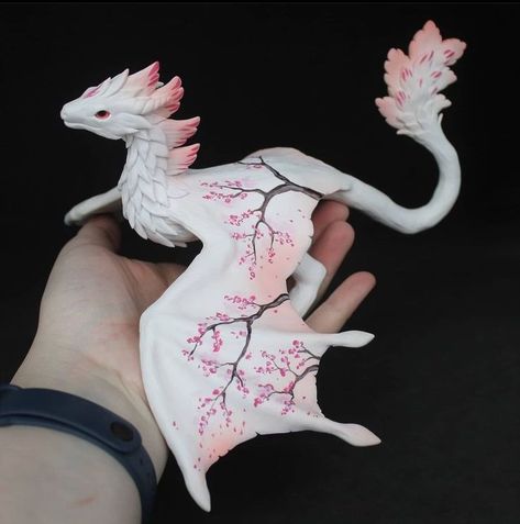 Patron Cube, Polymer Clay Dragon, Spring Morning, Clay Dragon, Dragon Sculpture, Clay Diy Projects, Polymer Clay Animals, White Wings, Clay Animals