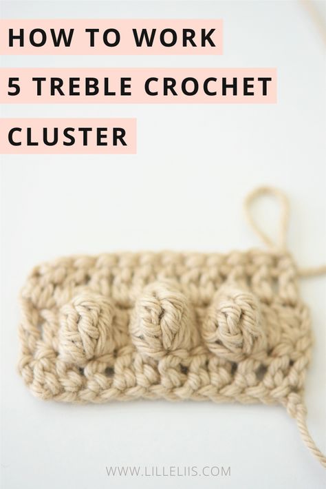 Amigurumi Tips, Crochet Cluster Stitch, Cluster Stitch, Different Crochet Stitches, Bobble Crochet, Treble Crochet, Treble Crochet Stitch, Your Crochet, Bobble Stitch