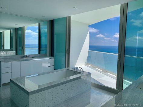 16901 Collins Ave Apt 4601, Miami Beach, FL 33160 - realtor.com® Miami Bathroom, Bathroom Design Styles, Miami Condo, Master Bathrooms, Sunny Isles Beach, Sunny Isles, Bathroom Designs, Miami Beach, Renting A House