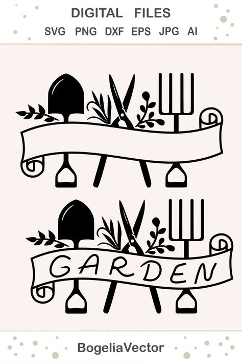 Garden Tools Svg, Farm Tools Svg, Garden Tools Cut file, Garden Svg for Shirts, Monogram Frame Svg, Farmhouse Svg Design, Plant Cricut file Garden Quotes Signs, Garden Svg, Floral Tools, Stencil Patterns Templates, Farm Tools, Yard Project, Garden Quotes, Craft Quotes, Stencil Patterns