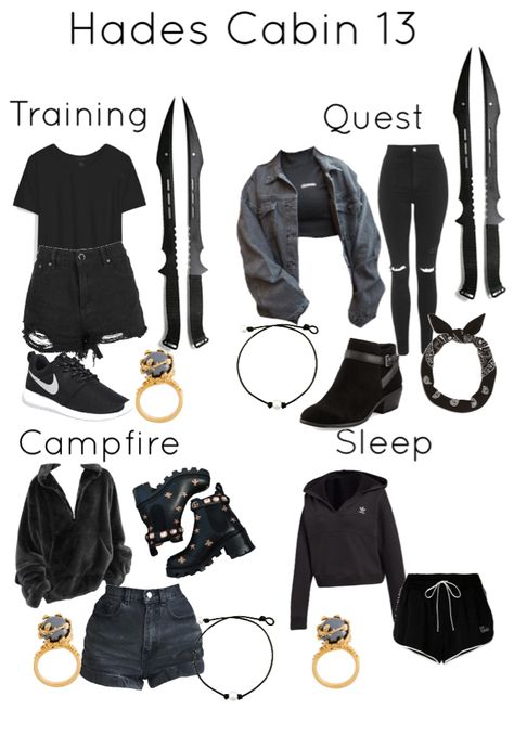 Hades Cabin 13 girls >>> wow Hades Cabin Outfit, Daughter Of Hades Aesthetic Outfit, Cabin 13 Hades Outfits, Daughter Of Hades Outfits Percy Jackson, Percy Jackson Outfits Cabins, Greek Gods Inspired Outfits, Camp Halfblood Outfits, Nyx Cabin Pjo, Hades Aesthetic Outfit