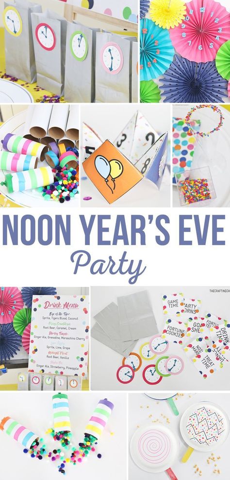 Countdown To Noon Party For Kids, New Years Eve Toddler, Nye Ideas, New Years With Kids, Countdown For Kids, New Years Eve Traditions, New Year's Eve Crafts, Diy Kids Party, Kids New Years Eve