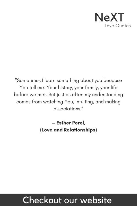 Love and Relationships Quotes by Esther Perel #LoveQuotes #RelationshipsQuotes #EstherPerel Esther Perel Quotes, Esther Perel, Relationships Quotes, Love And Relationships, Something About You, Healthy Relationship Advice, Healthy Relationships, Relationship Advice, Relationship Quotes